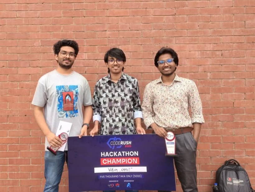 Team Vibin Innit: Champion in Intra University Hackathon Coderush 2025