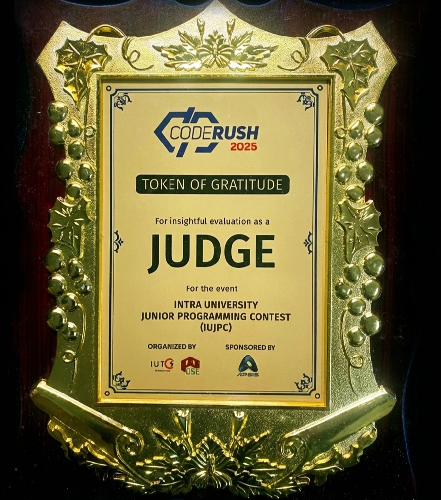 Judge in Intra-IUT Programming Contest